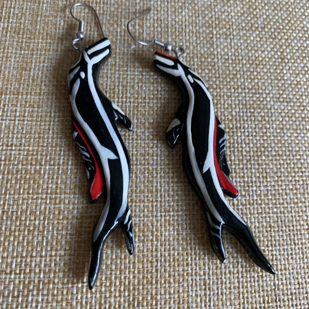Pacific North west native earrings, vintage